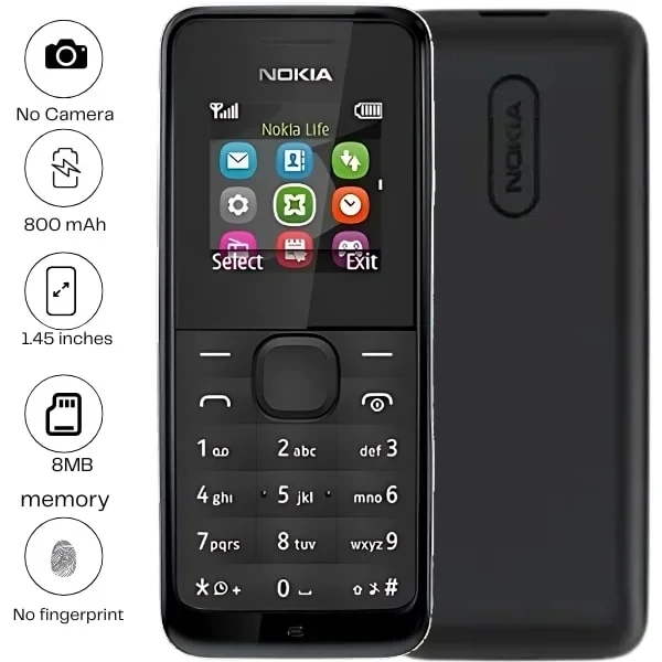 Mobitel mobile new new nokia 105 classic   slider phone in UK, classic mobile phone all colors